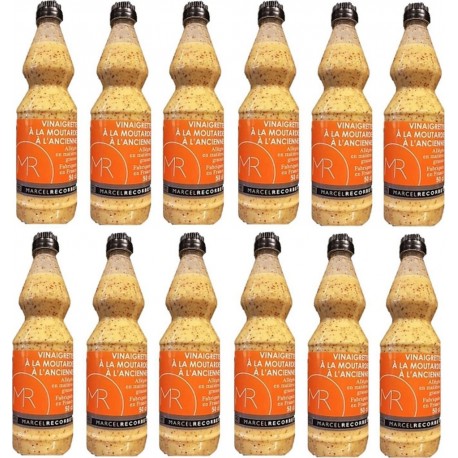 Lot 12x Vinaigrette À La Moutarde À L'ancienne Marcel Recorbet Bouteille 500ml les 12 bouteilles