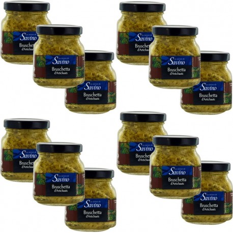 NC Lot 12x Bruschetta D'artichauts Les Saveurs De Savino Pot 140g les 12 unités de 0.14Kg