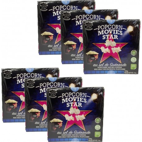 NC Lot 6x Pop Corn Sel De Guérande Micro-ondes Movies Star Boîte 100g les 6 boîtes de 0.1Kg