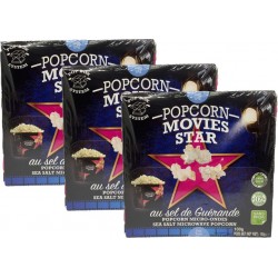 NC Lot 3x Pop Corn Sel De Guérande Micro-ondes Movies Star Boîte 100g les 3 boîtes de 0.1Kg