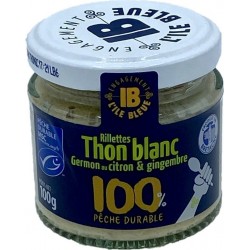 Rillettes De Thon Blanc Germon Msc Au Citron & Gingembre L'ile Bleue l'unité de 0.1Kg