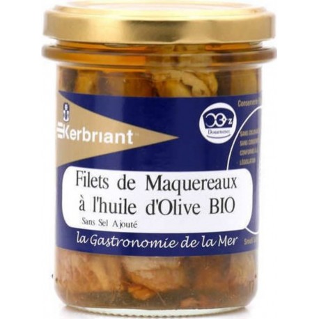 NC Filets De Maquereaux À L'huile D'olive Bio Sans Sel Ajouté Bocal 200g