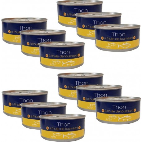 NC Lot 12x Thon Entier À L'huile De Tournesol Boîte 160g les 12 boîtes de 0.16Kg