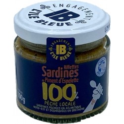 NC Rillettes De Sardines Pêche Locale Au Piment D'espelette L'ile Bleue l'unité de 0.1Kg