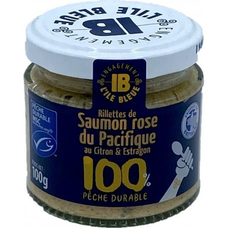 NC Rillettes De Saumon Rose Du Pacifique Msc Au Citron & Estragon L'ile Bleue l'unité de 0.1Kg