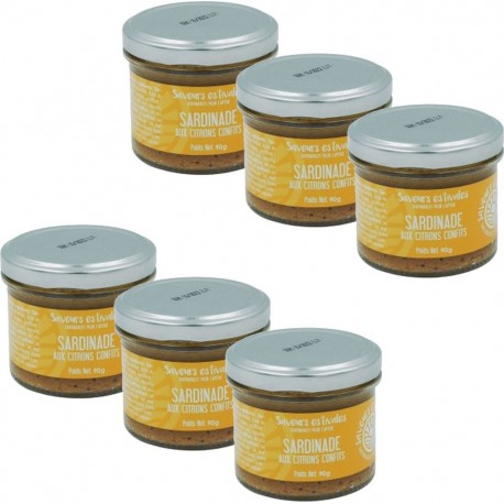 NC Lot 6x Sardinade Aux Citrons Confits Saveurs Estivales Pot 90g les 6 unités de 0.09Kg