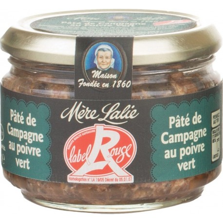 NC Pâté De Campagne Au Poivre Vert Label Rouge Mère Lalie l'unité de 0.18Kg