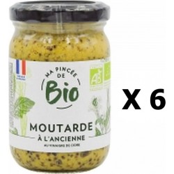 Lot 6x Moutarde À L'ancienne Au Vinaigre De Cidre Bio Ma Pincée Bio Pot 200g les 6 unités de 0.2Kg