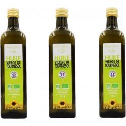 Lot 3x Huile Vierge De Tournesol Bio France Bouteille 75cl les 3 bouteilles