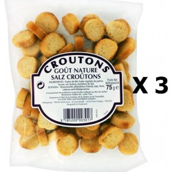 Tipiak Lot 3x Croûtons Nature Sachet 75g les 3 unités de 0.07Kg