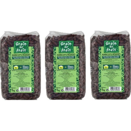 NC Lot 3x Haricot Rouge Grain De Frais Paquet 1Kg les 3 unités de 1.0Kg