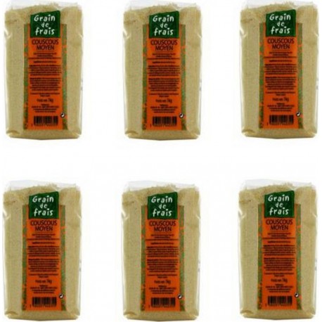 NC Lot 6x Couscous Moyen Grain De Frais Paquet 1Kg les 6 unités de 1.0Kg