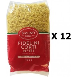 NC Lot 12x Pâtes Fidelini Corti N°131 Pqt 500g Savino Pasta Paquet 500g les 12 unités de 0.5Kg