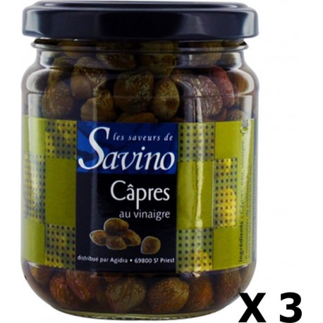 NC Lot 3x Câpres Au Vinaigre Recette Du Sud Les Saveurs De Savino Bocal 125g les 3 bocaux de 0.19Kg