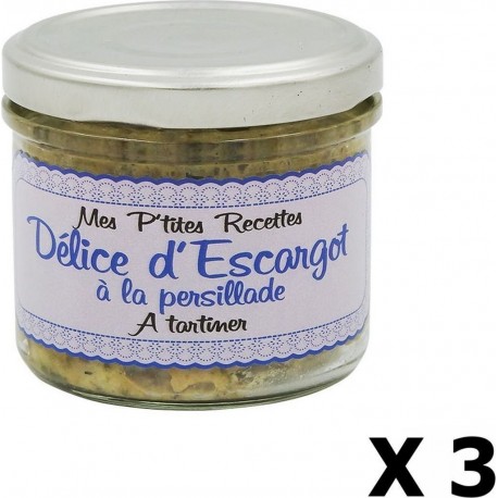 Lot 3x Délice D'ecargot À La Persillade France Mes P'tites Recettes Pot 100g les 3 unités de 0.1Kg