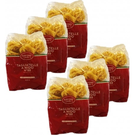 NC Pâtes Tagliatelles N°88 Savino Pasta Paquet 500g les 6 unités de 0.5Kg