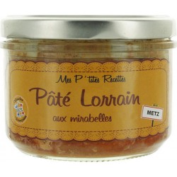 Pâté Lorrain Aux Mirabelles Fabriqué En France Mes P'tites Recettes Pot 220g l'unité de 0.22Kg