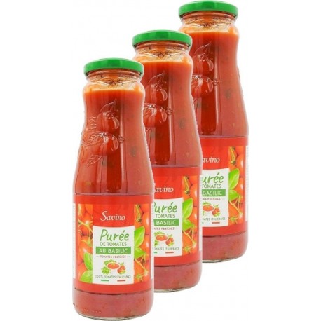 NC Purée De Tomates Au Basilic Savino les 3 bouteilles de 0.69Kg