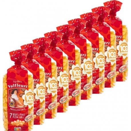 Valfleuri Pâtes Gamme Fines Et Savoureuses papillons les 9 unités de 0.25Kg