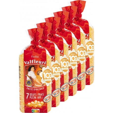 Valfleuri Pâtes Gamme Fines Et Savoureuses perle les 6 unités de 0.4Kg