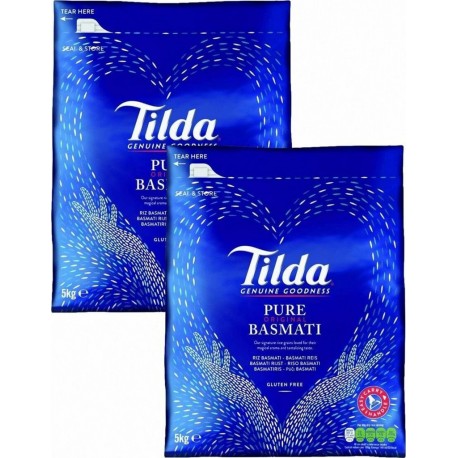 NC Riz Basmati Long Pure Original Marque Tilda Sac De 5Kg Sans Gluten 2 Sacs De 5k les 2 sacs de 10000Kg