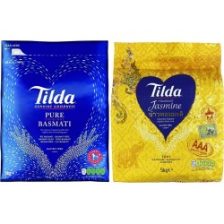 NC Duo De Riz Tilda Riz Basmati Long Pure Original 5Kg + Riz Parfumé Au Jasmin 5Kg S 0g