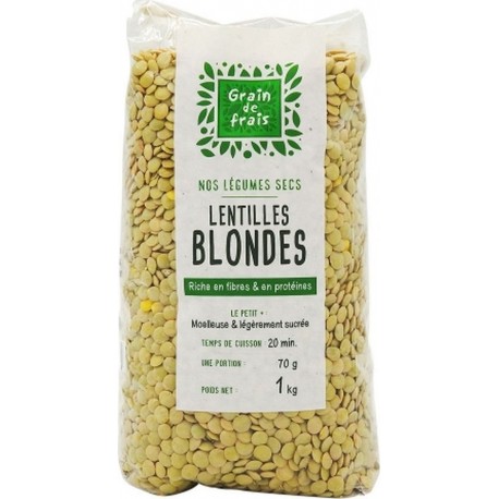 NC Lentille Blonde Grain De Frais l'unité de 1.0Kg