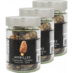 NC Lot 3x Morilles Spéciales Séchées Sauvages Bocal 30g