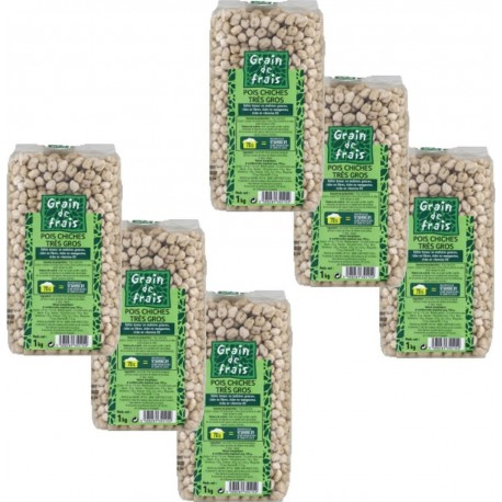 NC Lot 6x Pois Chiches Très Gros Grain De Frais Paquet 1Kg les 6 unités de 1.0Kg