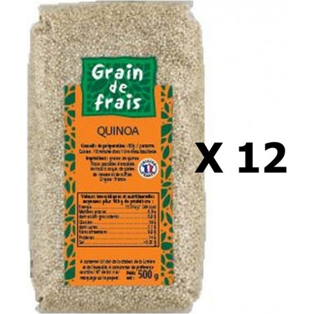 Lot 12x Quinoa France Grain De Frais Paquet 500g les 12 unités de 0.5Kg