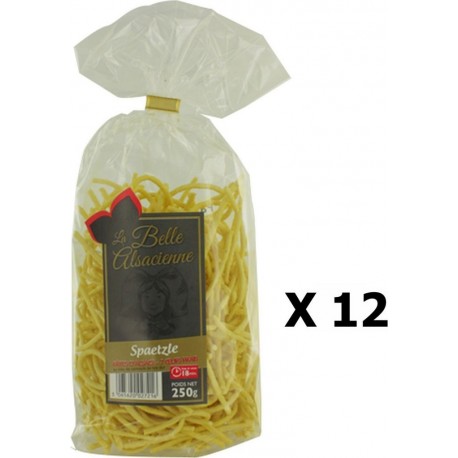 Lot 12x Pâtes Aux Oeufs Spaetzle Igp France La Belle Alsacienne Paquet 250g les 12 unités de 0.25Kg