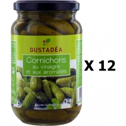 NC Lot 12x Cornichons Au Vinaigre Gustadéa Bocal 190g les 12 bocaux de 0.19Kg