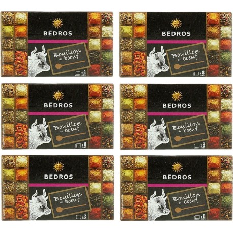 NC Lot 6x Bouillon De Boeuf Bedros 8 Cubes Paquet 80g les 6 unités de 0.08Kg