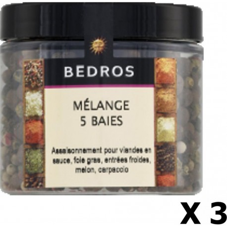 NC Lot 3x Mélange 5 Baies Bedros Pot 70g les 3 unités de 0.07Kg