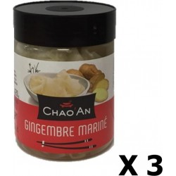 Lot 3x Gingembre En Tranche Mariné Chao'an Pot 250g les 3 unités de 0.25Kg