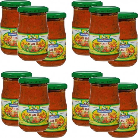 NC Lot 12x Sauce Tomates Basilic Bio Louis Martin Pot 190g les 12 unités de 0.19Kg