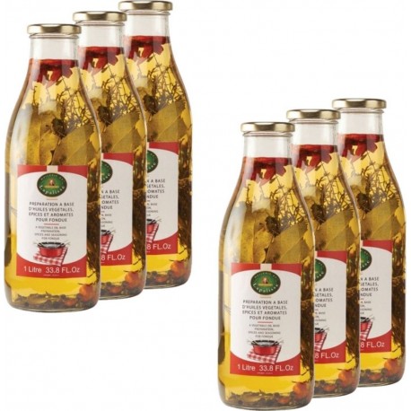 NC Lot 6x Huile Spéciale Fondue Lapalisse Bouteille 1L