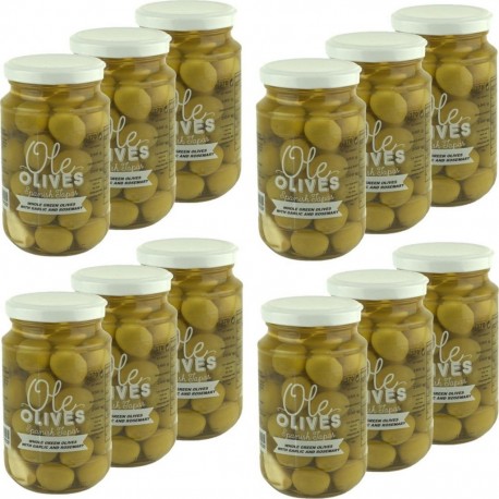 NC Olives Manzanilla Entières À L'ail Et Romarin les 12 unités de 0.35Kg