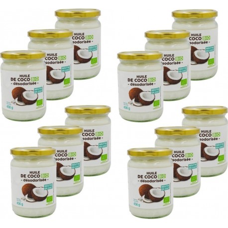 NC Huile De Coco Désodorisée Bio Agidra les 12 unités de 0.46Kg