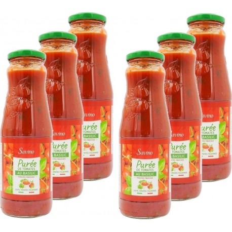 NC Purée De Tomates Au Basilic Savino les 6 bouteilles de 0.69Kg