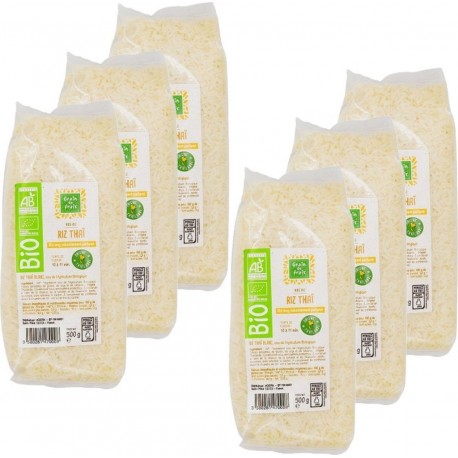 Riz Thaï Blanc Bio Grain De Frais les 6 unités de 0.5Kg