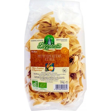 NC Pâtes Ruban Petit Épeautre Et Blé Bio Lazzaretti Paquet 250g l'unité de 0.25Kg