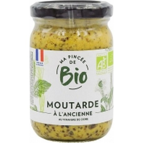 Moutarde À L'ancienne Au Vinaigre De Cidre Bio Ma Pincée Bio Pot 200g l'unité de 0.2Kg