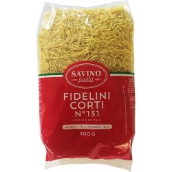 NC Pâtes Fidelini Corti N°131 Pqt 500g Savino Pasta Paquet 500g l'unité de 0.5Kg