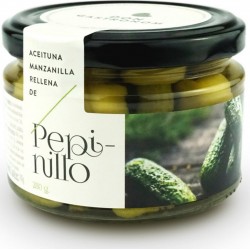 NC Olives Manzanilla Vertes Farcies Aux Cornichons Pot 280g l'unité de 0.28Kg