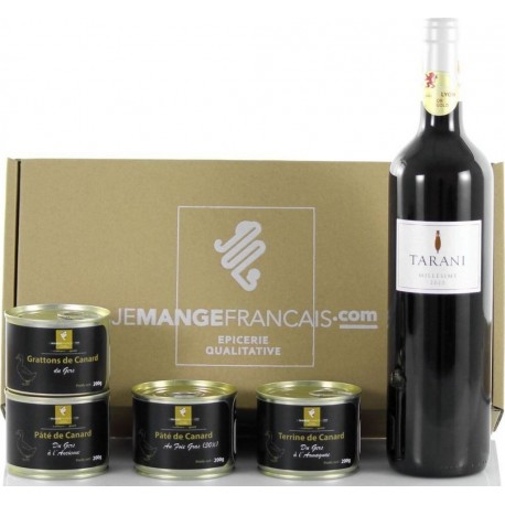 Canard Coffret Gourmand 4 Terrines De + 1 Vin Rouge Du Sud-ouest… l'unité de 2400g