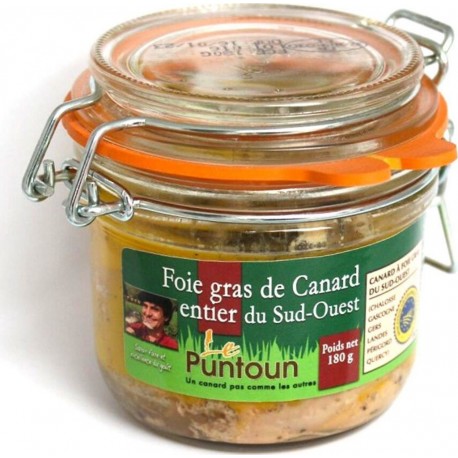 Canard Foie Gras De Entier Du Sud Ouest Igp La Ferme Du Puntoun Bocal 180g 0.18Kg