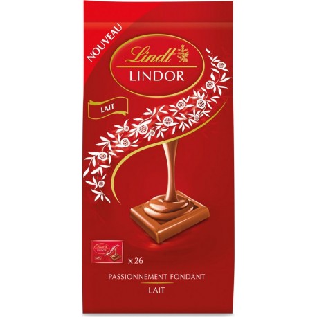 LINDT Confiserie de Chocolat Lait LINDOR sachet de 188g