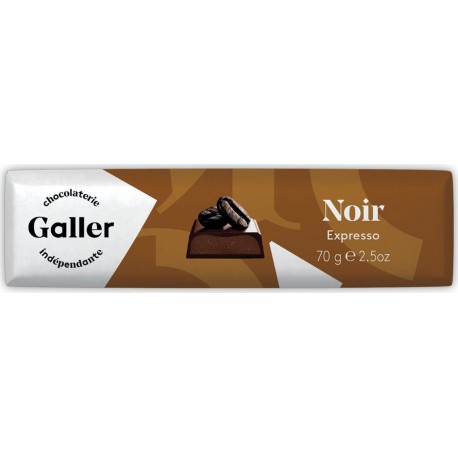 GALLER Chocolat noir expresso la barre de 70g