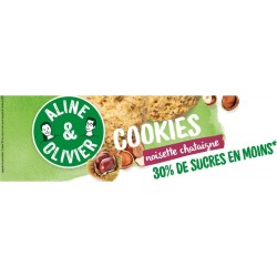 ALINE OLIVIER Biscuits Mini cookies noisette 30 de suces en moins Bio ALINE & OLIVIER 170g